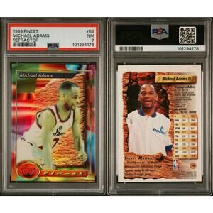1993 TOPPS FINEST REFRACTOR MICHAEL ADAMS WASHINGTON BULLETS PSA 7 NM